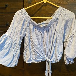 Blue crop shirt